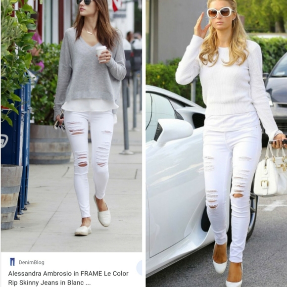 Frame Le Skinny de jeanne Distressed Jeans sz24 - Picture 3 of 15